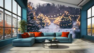 Dusk at Christmas Tree Farm Wall mural