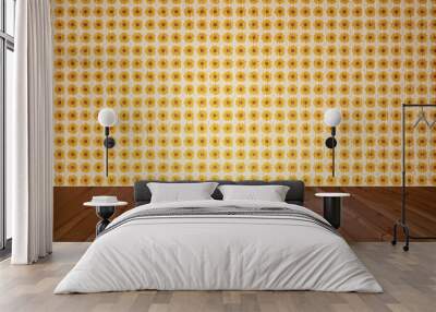 old room with vintage sunflower wallpape Wall mural