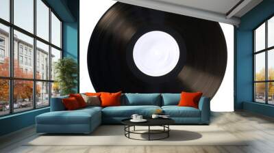 Old vinyl record isolated on white background Wall mural