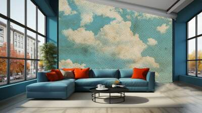 retro sky pattern on old paper Wall mural