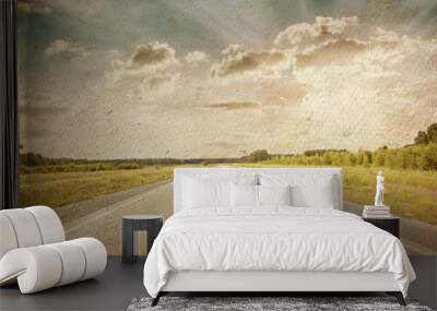 road in a fields Wall mural