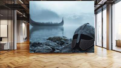 Viking Helmet by Seaside Longship Wall mural