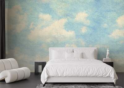 vintage watercolor clouds Wall mural