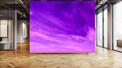 violet sky with clouds Wall mural