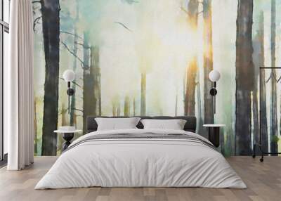 watercolor colorful illustration Wall mural