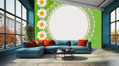 greeting card with daisies and abstracts background. chamomile f Wall mural