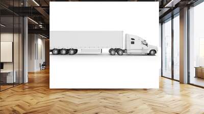 Big Truck Trailer on white background mockup Wall mural