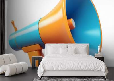 3D icon megaphone isolated on white Wall mural