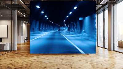 highway tunnel at night Wall mural