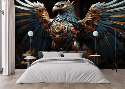 Mechanical Eagle Sculpture Wall mural