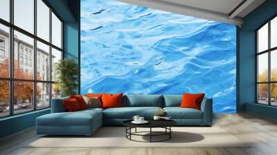 Blue water surface with ripples Wall mural