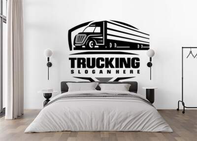 A template of Truck Logo, cargo logo, delivery cargo trucks, Logistic logo Wall mural