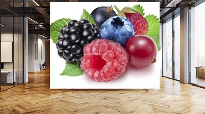 berries on a white background. Wall mural