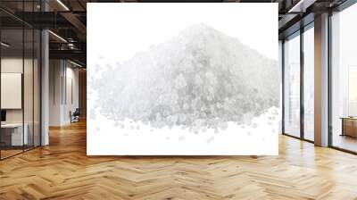 Pile of white rock salt on the white background. Wall mural