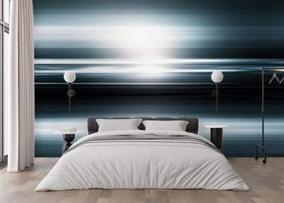 Abstract blue light streaks digital background Wall mural