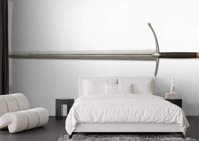 Medieval two-handed sword on white background Wall mural