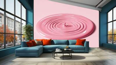 Serene pink paint swirls on textured background Wall mural