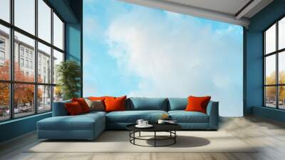 White cloud on blue sky, natural background. Wall mural