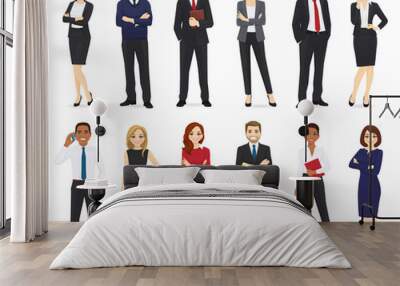 business people, office workers set isolated vector illustration Wall mural