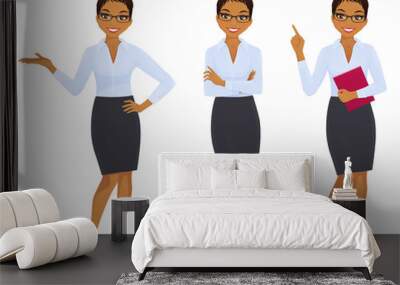 
Elegant business woman in different poses Wall mural