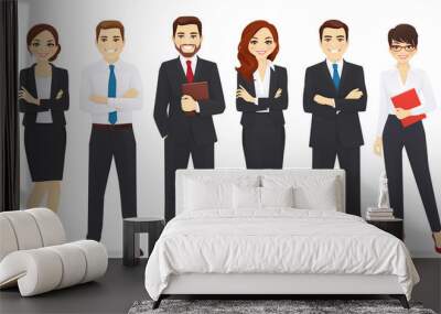 Group of business man and woman vector illustration set Wall mural