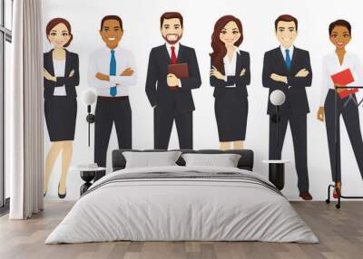 Group of business man and woman vector illustration set Wall mural