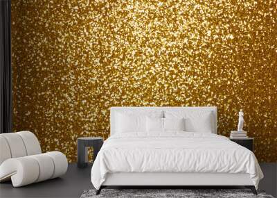 Sparkling golden sequin textile background Wall mural