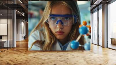 The girl with science experiment Wall mural