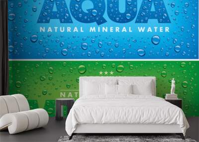 mineral water design with fresh water drops Wall mural