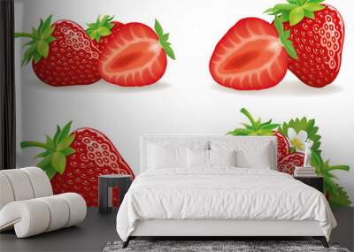 set of different strawberry groups Wall mural