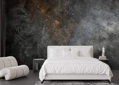 Abstract black textured background with scratches Wall mural