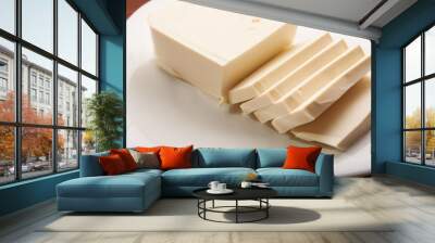 mozzarella cheese on a plate Wall mural