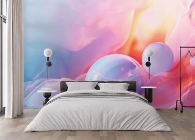 A bright, light background with soft, abstract shapes and gentle gradients, creating a modern and artistic atmosphere. Wall mural