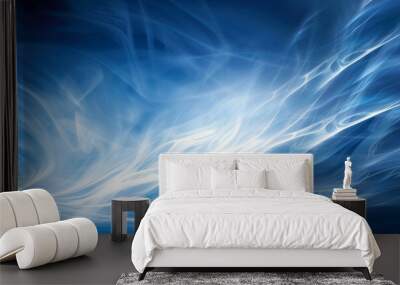 a deep cobalt background with soft, wispy clouds of white and light blue, creating a dreamy, etherea Wall mural