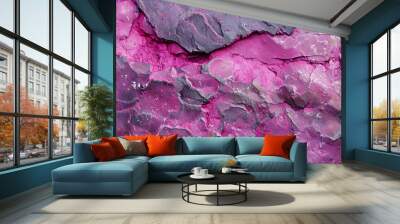 A detailed close-up of a magenta stone texture background. The texture features the stone's rich color and unique patterns, creating a visually interesting and natural appearance. Wall mural