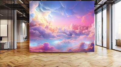 abstract fantasy background of colorful sky with neon clouds Wall mural