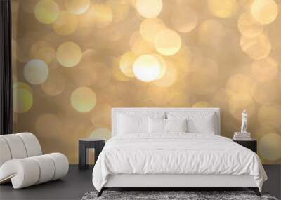 Christmas and New Year golden background with bright bokeh, vertical_ Wall mural