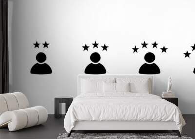 Customer experience vector icon . 1 to 5 star satisfaction rating vector icon sign, work experience symbol. Wall mural