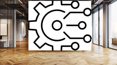 Data integration icon. Software, api thin line symbol isolated on white background. Wall mural