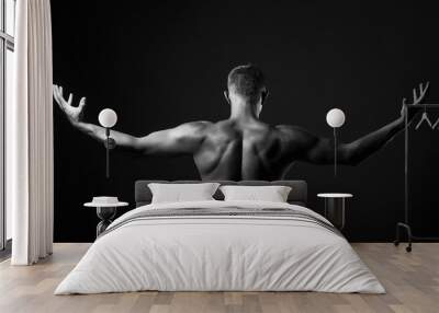 Male naked back Wall mural