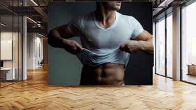 Muscular man with bare torso Wall mural