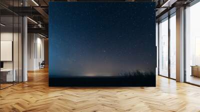 Night blue sky with stars. Evening sky on the horizon. Wall mural