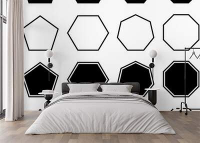 Octagon icon. Vector geometry geometry pentagonal, hexagonal, octagonal polygon. Five, six, seven or eight sided polygon. Wall mural