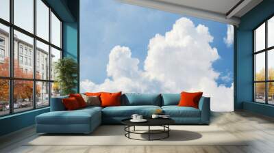 Panorama of blue sky with white clouds in sunny weather Wall mural