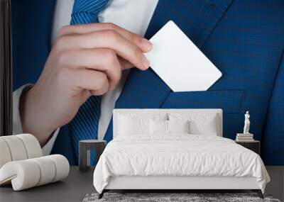 paper credit card in hand of office man, business ethics Wall mural