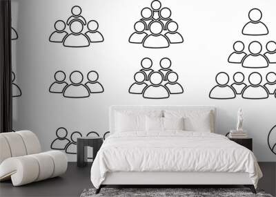 People group icon. Team of worker. User profile symbol. Group of people or group of users. Persons symbol. Vector. Wall mural