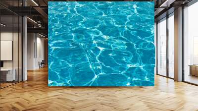 Pool water background, blue wave abstract or rippled water texture background. Wall mural