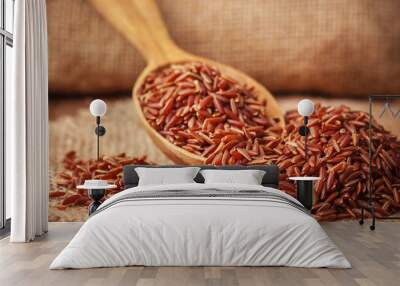 heap of red (brown) rice Wall mural