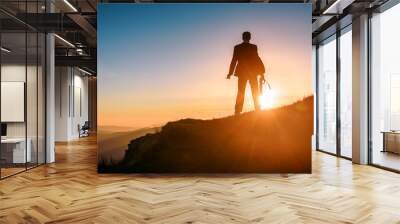 silhouette of businessman Wall mural