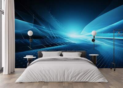 Clean blue tech background Wall mural